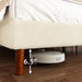 Queen Bed Frame, Boucle Upholstered Platform Bed with Iron & Wood, Beige