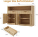 51" Buffet Sideboard Cabinet, Modern Hutch Storage Cabinets Natural