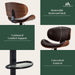 Bar Stools Set of 2, Adjustable Height 24-33'' Swivel Bar Chairs | PU Leather Upholstered Barstools with Removable Back for Kitchen Island Dining Room, Brown