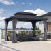 8x12 Grey Aluminum Hardtop Gazebo BackyardPatio Deluxe