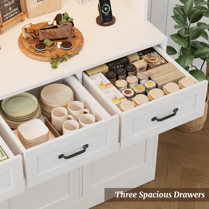 Tall White 72Inch Kitchen Pantry Cabinet Illumination