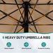 11FT 3-Tiers Patio Umbrella with Valance, Outdoor with Crank, Large Outdoor Market Umbrellas Vented with 8 Sturdy Ribs, Patio Table Umbrellas for Garden, Deck, Backyard, Pool, Beige