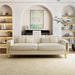 2-Piece Loveseat Couch Set for Living Room, 86" Beige Velvet Sofa Couch with 4 Pillows & Gold Metal Legs, Modern Upholstered Sofa Set Love Seat Sectional Couches for Apartment Home Office