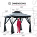 9 Ft. X 9 Ft. Gazebo with 2-Tier Canopy Roof, Steel Frame Soft Top Gazebo with Ceiling Hook and Mosquito Netting, Tan and Black