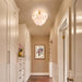 Golden Glass 4-Light Flush Mount Ceiling Chandelier
