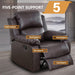 Manual Recliner Sofa Set, Bonded Leather Sofa Set Living Room Furniture, Reclining Sofa Set Leather Recliner Couch with Cup Holder/Storage Console for Living Room (3 Pieces Couch Set, Brown)
