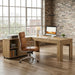 63'' L Shaped Office Desk with Drawers and Shelves,Large Executive Desk with Rolling File Cabinet Combo,Home Office Computer Desk,Brown