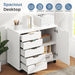 5-Drawer Mobile File Cabinet, Wooden Printer Stand with Storage