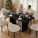 71 Inch Dining Table Black PremiumSolidWoodDurable