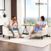 Beige Linen Upholstered Contemporary Accent Armchairs Pair