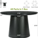 47.24 Inches round Dining Table, Modern Wooden Kitchen Table with Heavy-Duty Table Legs, Space Saving Circle Dinner Furniture for Kitchen, Dining Room, Living Room, Black