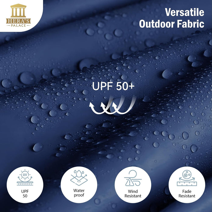 13 Ft Large Patio Umbrella, Double-Sided Twin, Outdoor Market Umbrella with Crank Handle, Powerful UV Protective, Navy Blue