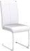 Dining Chairs Set, Kitchen Modern Metal Chairs with Faux Leather Padded Seat High Back and Sturdy Chrome Legs, Chairs for Dining Room (White-1, Set of 4)