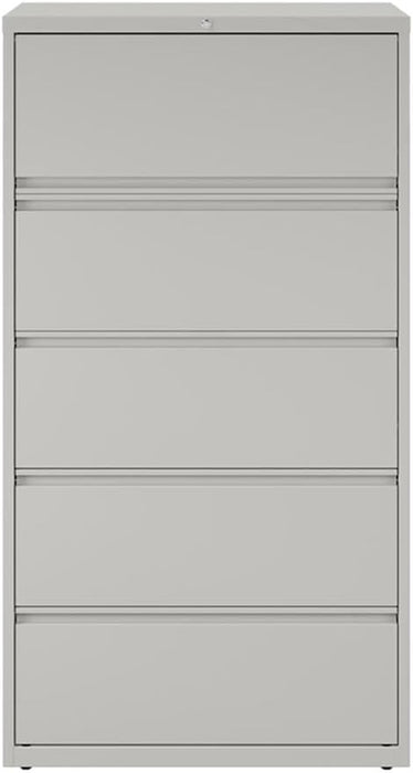 Hirsh 36 in W 5 Drawer Lateral File Cabinet, Light Gray, A4/Legal/Letter 17640-1 Each