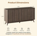 59'' Sideboard Buffet Storage Cabinet with Metal Handle, Fluted Cabinet with Rounded Corners, Modern Buffet Table Accent with 4 Doors for Coffee Bar, Console Table,Walnut