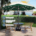9FT Patio Umbrella with Solar Lights,Outdoor Market Umbrella with Tilt and Crank, LED Lighted Table Umbrella for Garden,Deck,Backyard,Pool,Beach