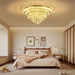 Crystal Ceiling Light Smart Flush Mount Chandelier for Dining Room