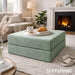 2-Piece Modular Corduroy Sage Green Ottoman – Boneless Convertible Floor Sleeper & Guest Seating Mat – Pet-Friendly, High-Density Certipur-Us Foam, Washable Covers, Anti-Slip Base