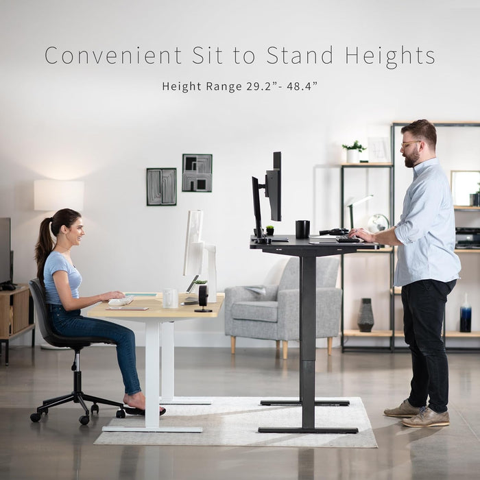 Electric 71 X 30 in Standing Desk, Memory Height Adjustment, 1B Series, Dark Gray Top Black Frame, DESK - KIT - 1B7G - ShipItFurniture