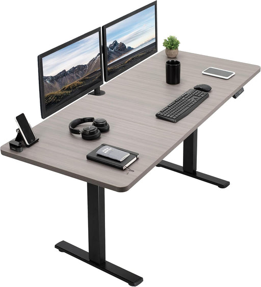 Electric 71 X 30 in Standing Desk, Memory Height Adjustment, 1B Series, Dark Gray Top Black Frame, DESK - KIT - 1B7G - ShipItFurniture