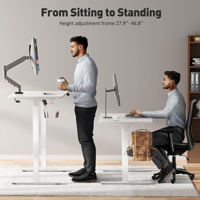 Electric Adjustable Height Standing Desk with Rolling Wheels - ShipItFurniture