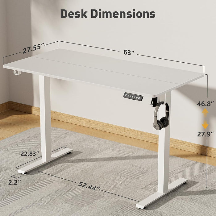 Electric Adjustable Height Standing Desk with Rolling Wheels - ShipItFurniture