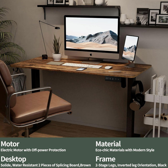 Electric Height Adjustable Standing Desk with Casters - ShipItFurniture