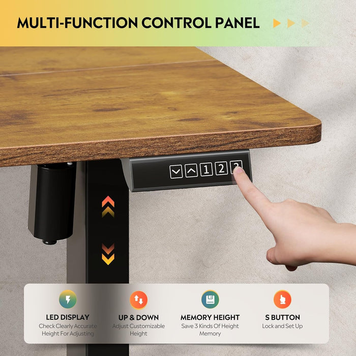 Electric Height Adjustable Standing Desk with Phone Holder - ShipItFurniture
