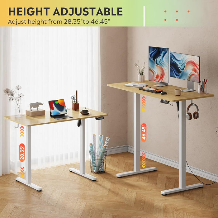 Electric Height Adjustable Standing Desk with Phone Holder - ShipItFurniture