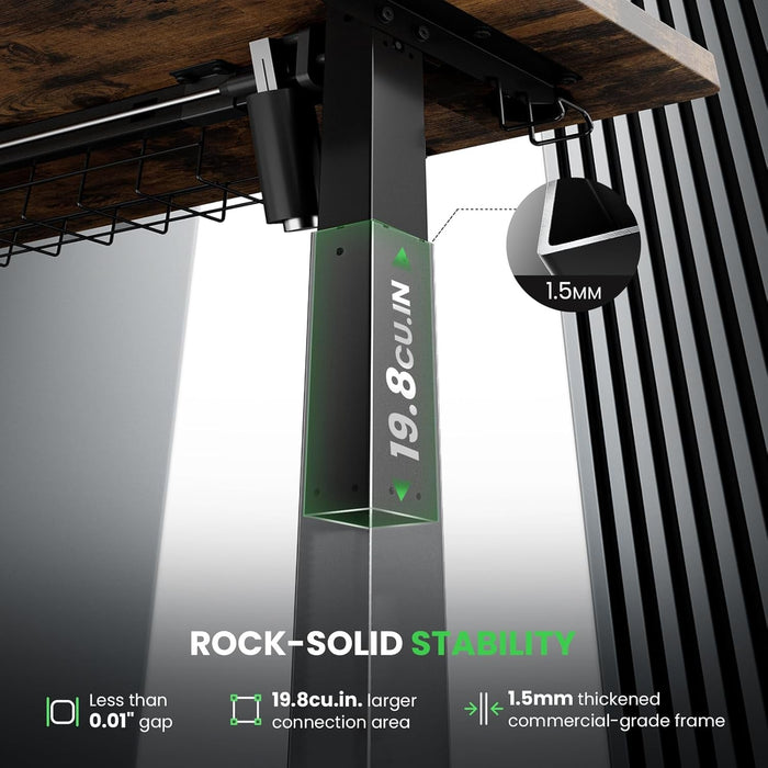 Electric Standing Desk Adjustable - 48 X 24 Inch Sit Stand up Desk with Cable Management - 3 Memory Preset Adjustable Height Table - ShipItFurniture