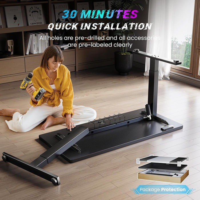 Electric Standing Desk Adjustable - 48 X 24 Inch Sit Stand up Desk with Cable Management - 3 Memory Preset Adjustable Height Table - ShipItFurniture