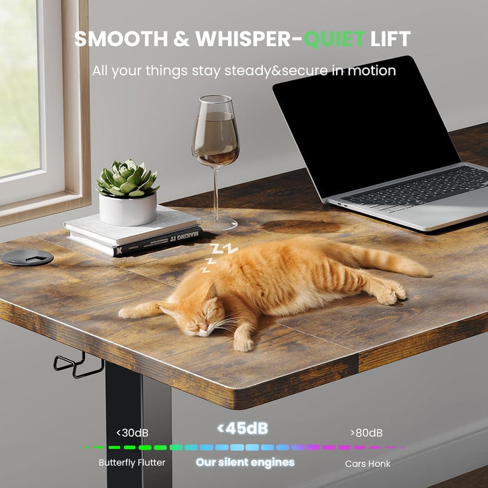 Electric Standing Desk Adjustable - 48 X 24 Inch Sit Stand up Desk with Cable Management - 3 Memory Preset Adjustable Height Table - ShipItFurniture