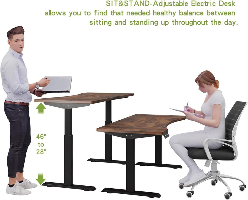 Electric Standing Desk Dual Motors Height Adjustable Curved Design - ShipItFurniture