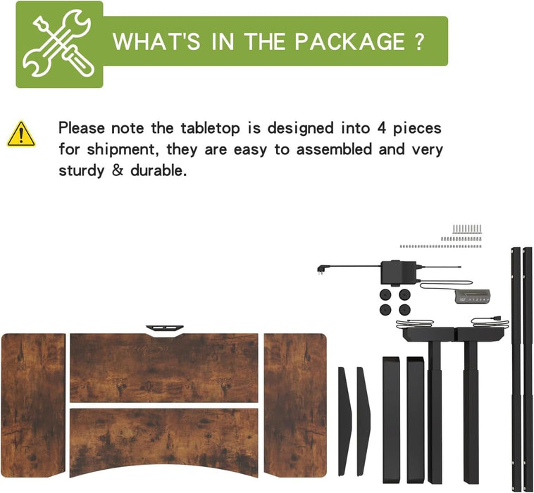 Electric Standing Desk Dual Motors Height Adjustable Curved Design - ShipItFurniture