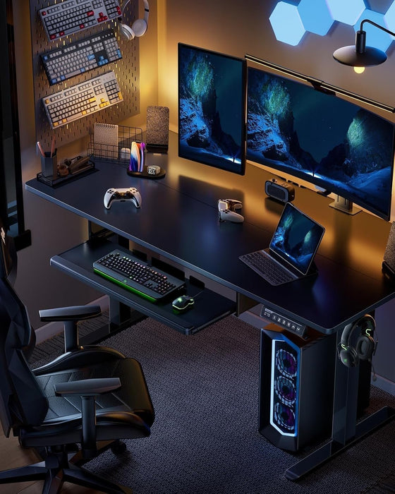 Electric Standing Desk with Adjustable Height and Tray - ShipItFurniture