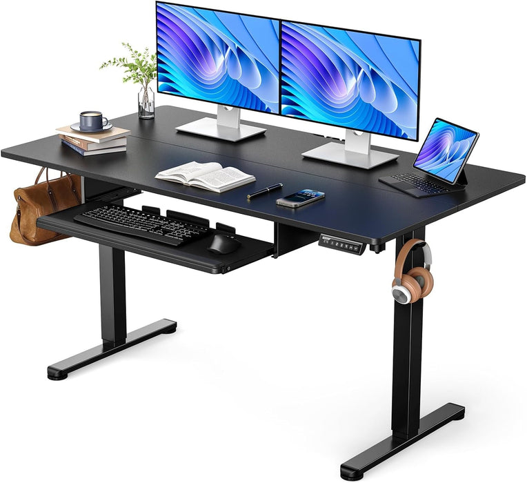 Electric Standing Desk with Adjustable Height Keyboard Tray - ShipItFurniture