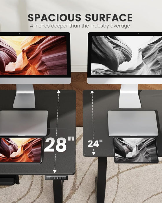 Electric Standing Desk with Adjustable Height Keyboard Tray - ShipItFurniture