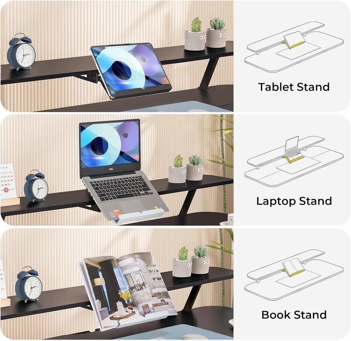 Electric Standing Desk with Drawers, 48 X 24'' Sit Stand up Desk with Monitor Stand, Laptop Stand, Height Adjustable Ergonomic Home Office Computer Desk with Memory Preset Controller (Black) - ShipItFurniture