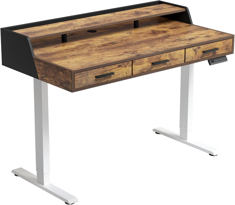 Electric Standing Desk With Drawers Adjustable Height Feature - ShipItFurniture