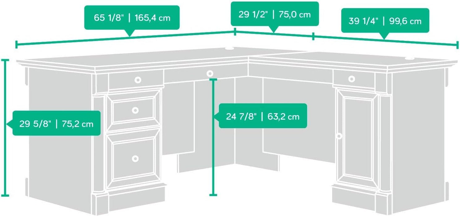 Elegant L - Shaped Desk with Spacious Surface in Wind Oak - ShipItFurniture