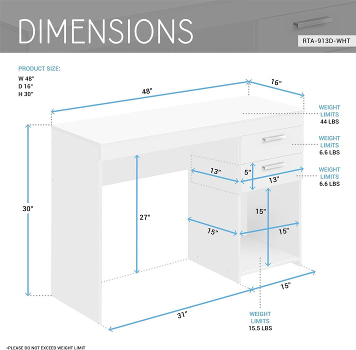 Engineered Wood Writing Desk with Ample Storage Space - ShipItFurniture