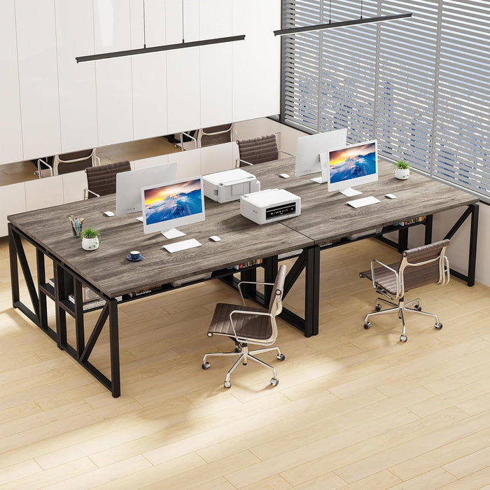 Executive Office Computer Desk and Mobile File Cabinet - ShipItFurniture
