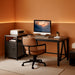 Executive Office Computer Desk and Mobile File Cabinet - ShipItFurniture