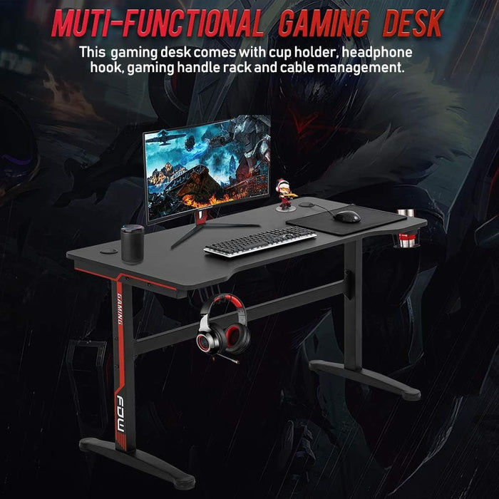 Extra Large Ergonomic Gaming Desk with Cup Holder - ShipItFurniture