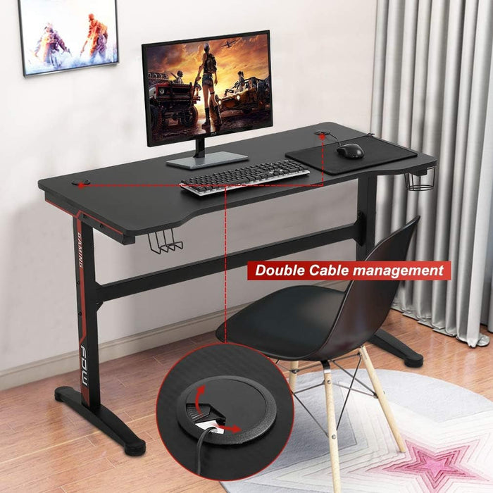 Extra Large Ergonomic Gaming Desk with Cup Holder - ShipItFurniture