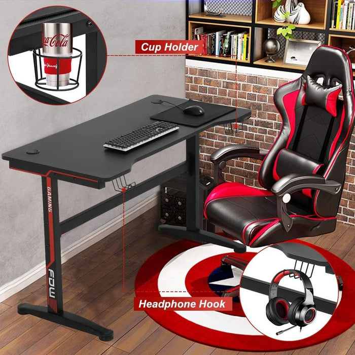 Extra Large Ergonomic Gaming Desk with Cup Holder - ShipItFurniture
