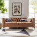 Extra Long Faux Leather Sofa with Stylish Metal Legs - ShipItFurniture