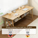 Extra Long Solid Wood Desk with Bookshelf Storage - ShipItFurniture