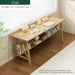Extra Long Solid Wood Desk with Bookshelf Storage - ShipItFurniture