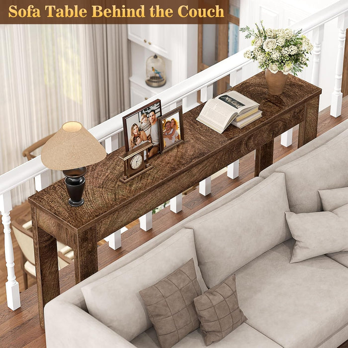 Console Table, 47" Farmhouse Wood Entryway Table, Sofa Tables Narrow Long behind Couch, Entry Table for Entrance, Hallway, Living Room, Cracked Oak